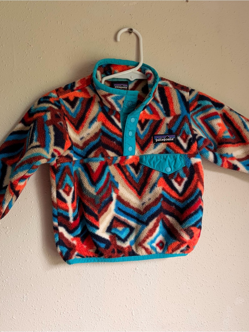 Patagonia Baby Synchilla Fleece Pullover — Turquoise, Red, Navy Aztec